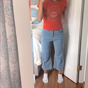 Princess poly ruby cropped jean mid wash denim